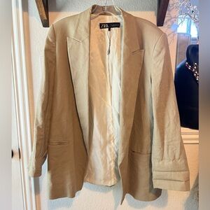 Zara Women's Beige Linen Blend
Blazer Size L